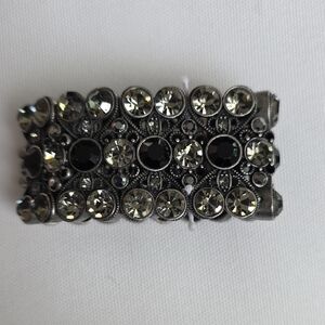 Lia Sophia Crystal-Embellished Stretch Bracelet in Silver and Black